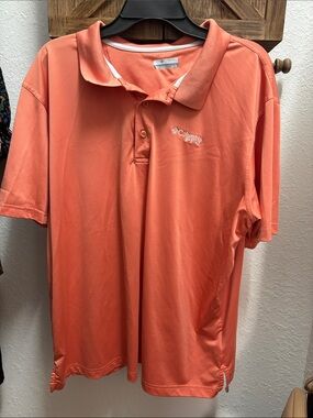 Columbia PFG Short-Sleeve Polo in Coral